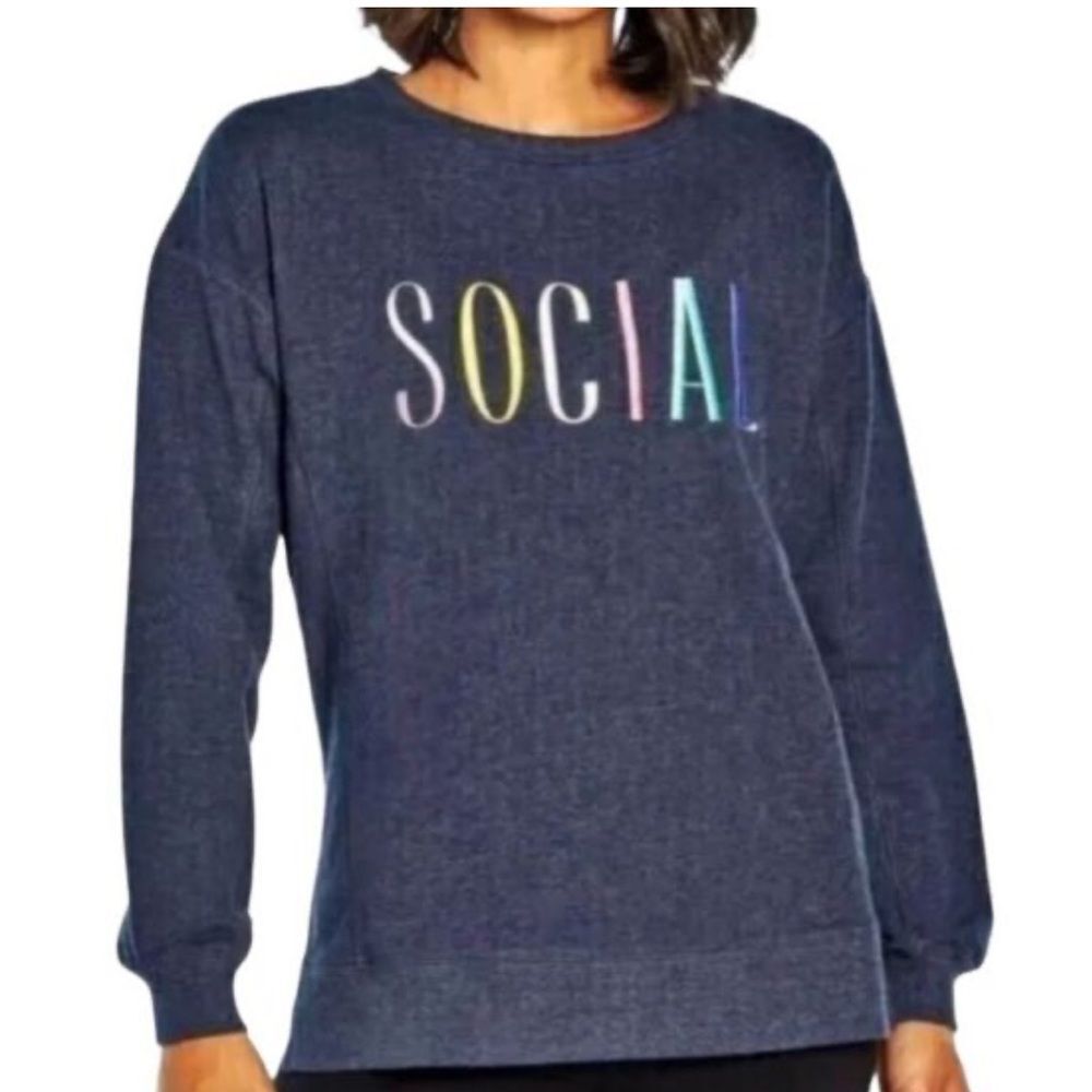 Wildfox Social Navy Crewneck | Size XL